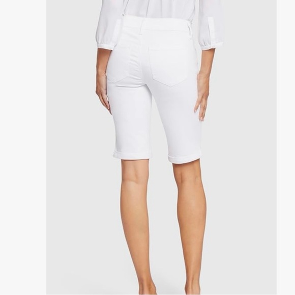 NYDJ white denim stretch Bermuda shorts size 14 - Picture 2 of 10